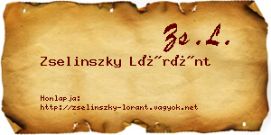Zselinszky Lóránt névjegykártya