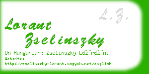 lorant zselinszky business card